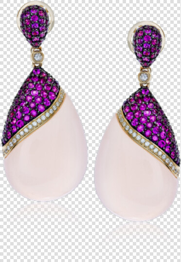 Zeghani 14k Yellow Gold Diamond  Pink Sapphire And   Earrings  HD Png DownloadTransparent PNG