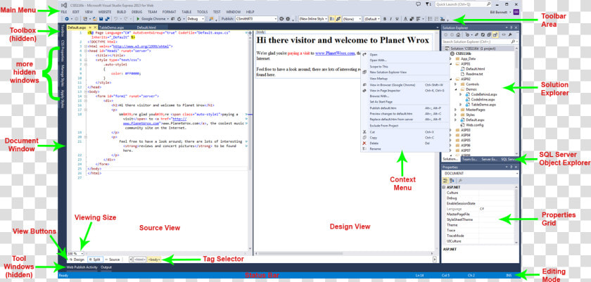 The Visual Studio Gui With Its Major Components Labeled   Computer Icon  HD Png DownloadTransparent PNG