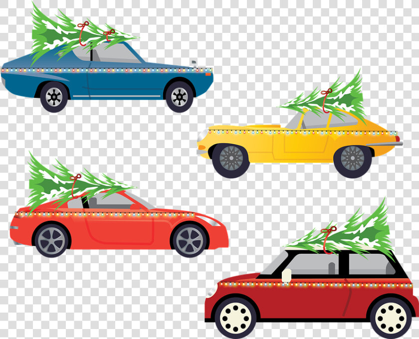 Christmas Cars  Christmas Trees  Christmas Lights   Antique Car  HD Png DownloadTransparent PNG