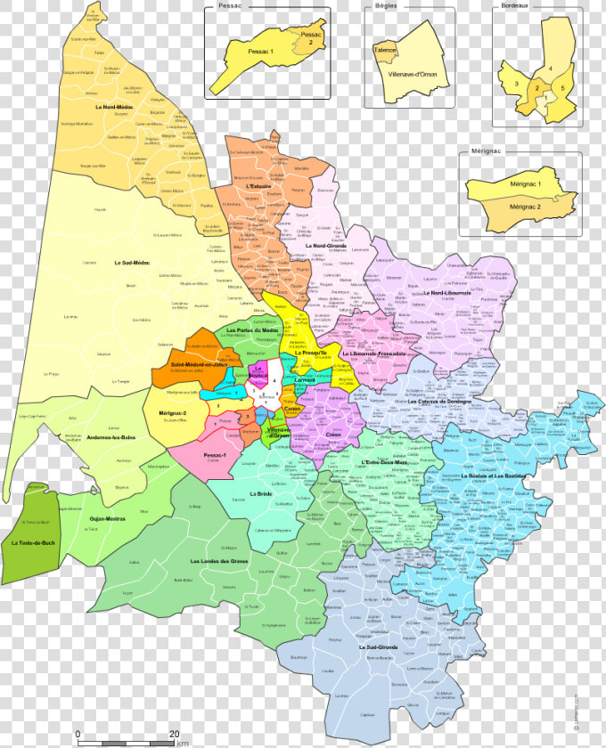 Gironde Counties Map With Names For Word And Excel  HD Png DownloadTransparent PNG