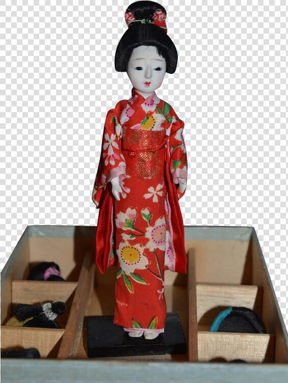 Transparent Japanese Girl Png   Japanese Doll With Six Wigs  Png DownloadTransparent PNG