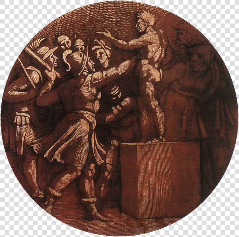 Michelangelo  Medaglione   Michelangelo The Destruction Of The Statue Of Baal  HD Png DownloadTransparent PNG