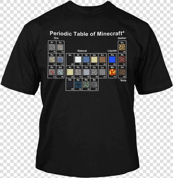 Minecraft Periodic Table Youth T shirt   Periodic Table Of Gamers  HD Png DownloadTransparent PNG