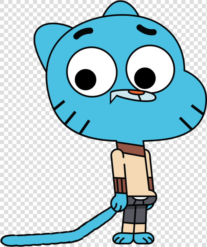 Gumball Looking Down Left At His Tail   Character The Amazing World Of Gumball  HD Png DownloadTransparent PNG