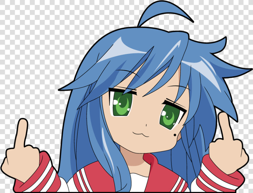 Image Of Konata   Anime Girl Middle Finger  HD Png DownloadTransparent PNG