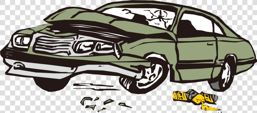 Vector Cartoon Hand Painted Green Broken Car Png Download   Broken Car Clipart Png  Transparent PngTransparent PNG