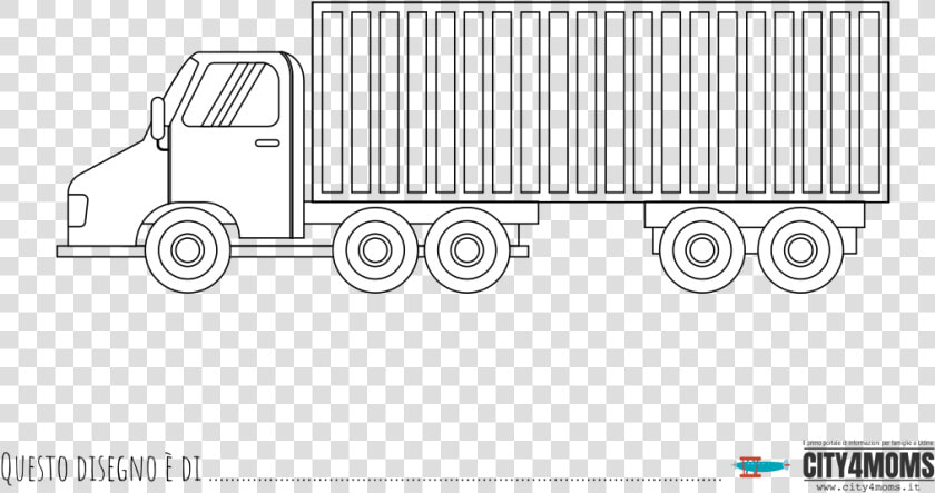 Camion Da Colorare   Trailer Truck  HD Png DownloadTransparent PNG