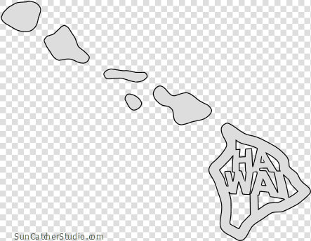 Hawaii Map Outline Shape State Stencil Clip Art Scroll   Hawaii Islands Png Black  Transparent PngTransparent PNG