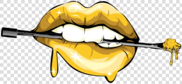  lips  golden  gold   Cartoon Smile Gold Lips  HD Png DownloadTransparent PNG