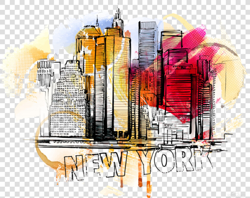 New York City Skyline Vector Illustration Print   New York City Illustration  HD Png DownloadTransparent PNG