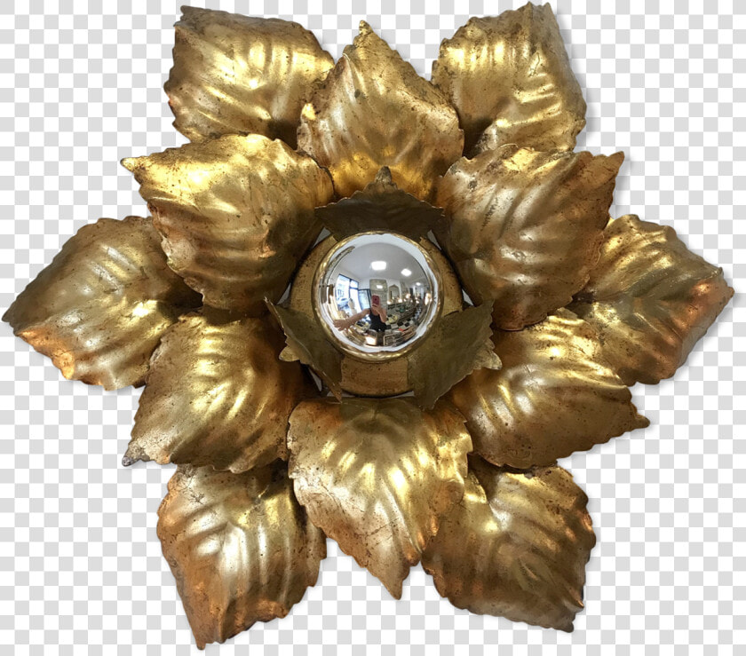 Wall Light Golden Metal Flower To Leaf Src Https   Artificial Flower  HD Png DownloadTransparent PNG