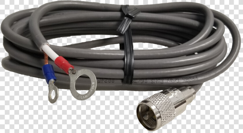 Procomm Cb Coax Cable Rg8x With Pl259 And Ring Terminals   Serial Cable  HD Png DownloadTransparent PNG