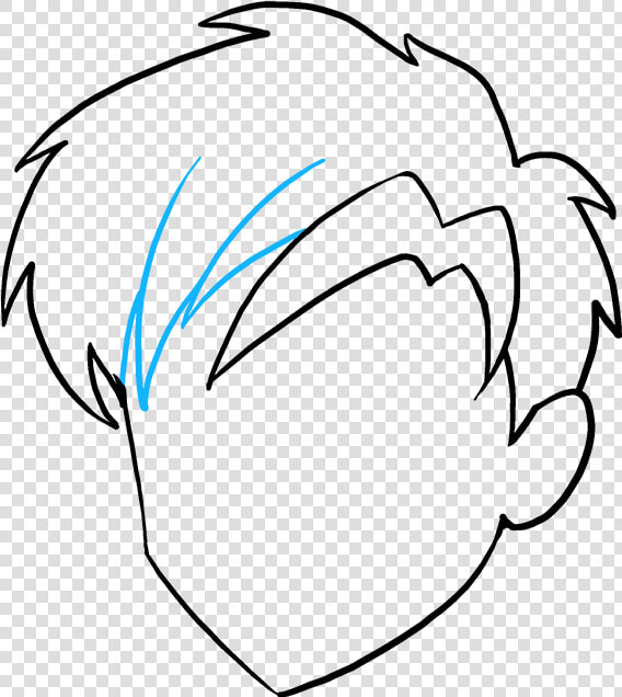 How To Draw Manga Hair   Male Anime Hair Drawings Easy  HD Png DownloadTransparent PNG