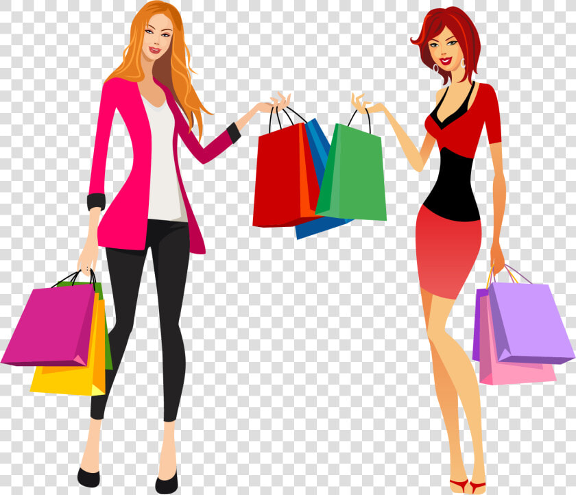 Shopping Fashion Clip Art   Fashion Shopping Girl Vector  HD Png DownloadTransparent PNG