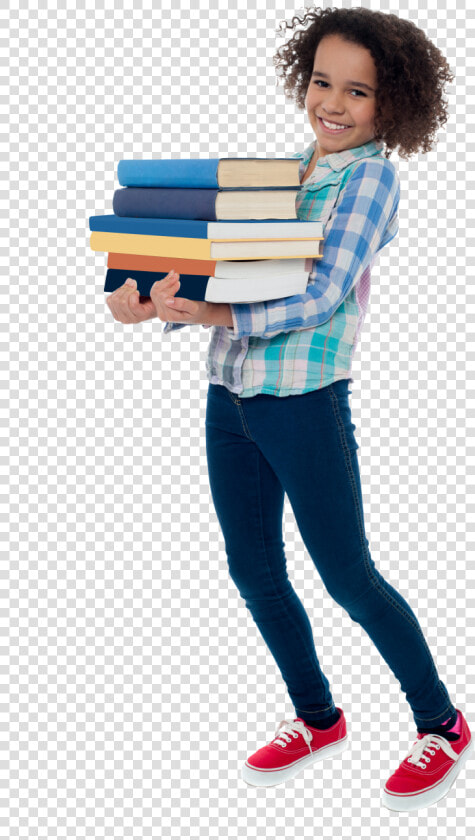 Young Girl Student Png Image   School Kid With Books  Transparent PngTransparent PNG