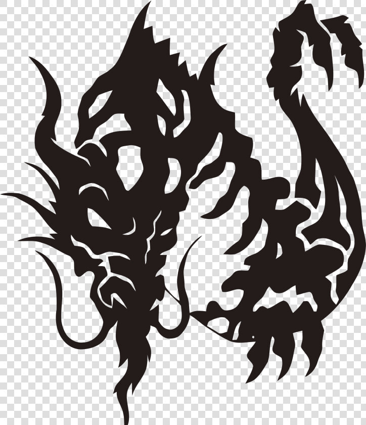 Clipart Tribal Dragon   Drawing Easy Simple Dragon  HD Png DownloadTransparent PNG