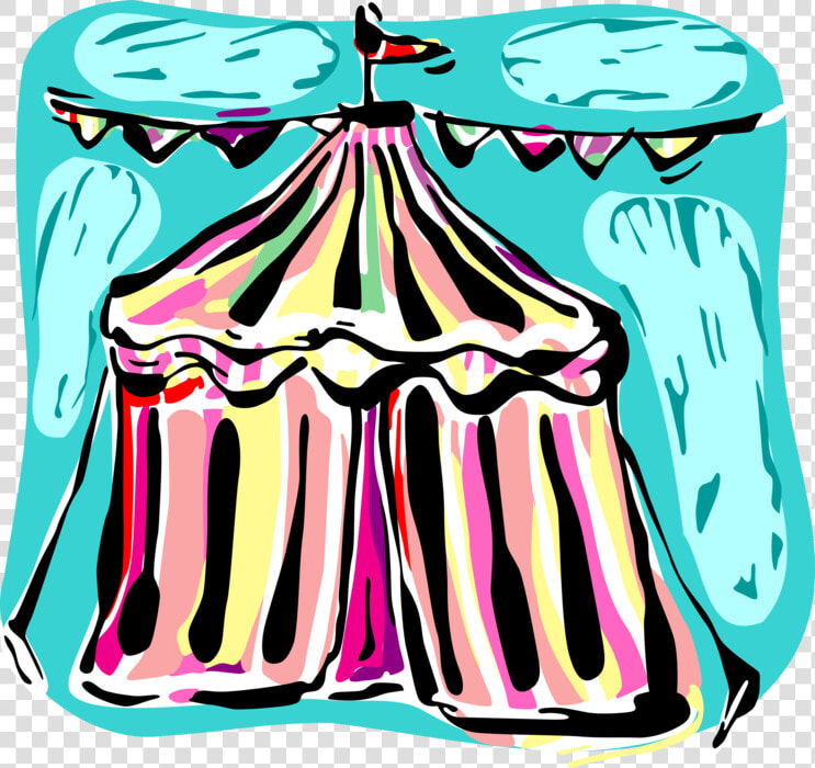 Vector Illustration Of Big Top Circus Tent With Streamers  HD Png DownloadTransparent PNG