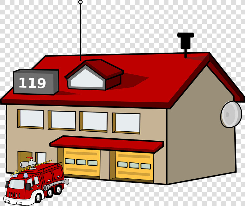 Estación De Bomberos  Casa  La Construcción De  Fuego   Fire Station Clipart  HD Png DownloadTransparent PNG