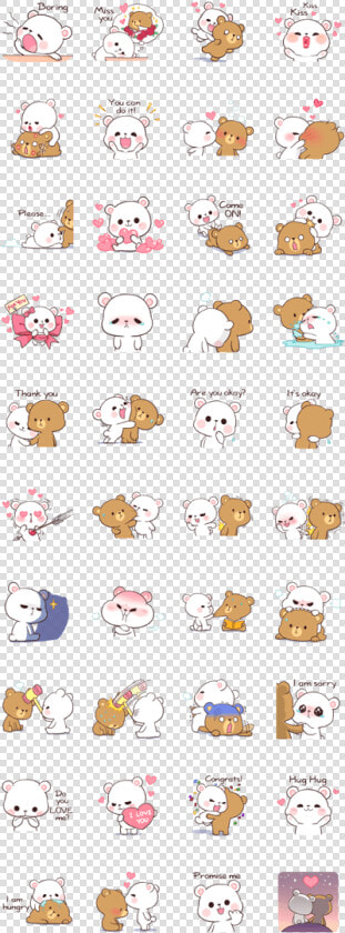 Bear Couple   Milk And Mocha Printable Stickers  HD Png DownloadTransparent PNG