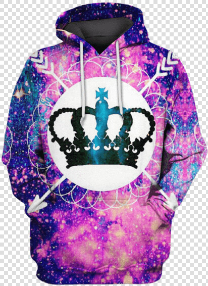 3d Crown Galaxy Hoodie Tshirt Apparel   Wallpaper  HD Png DownloadTransparent PNG