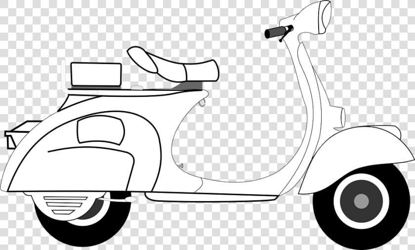 Scooter  Vespa  Art  Isolated  Motorcycle  Transport   Scooter Black And White  HD Png DownloadTransparent PNG