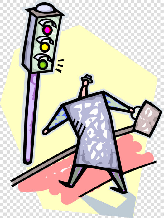 Vector Illustration Of Businessman Crosses Street At  HD Png DownloadTransparent PNG