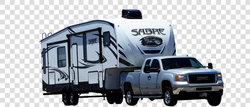 Gmc Truck Pulling A Fifth Wheel Camper Trailer   Pick Up Con Roulotte  HD Png DownloadTransparent PNG