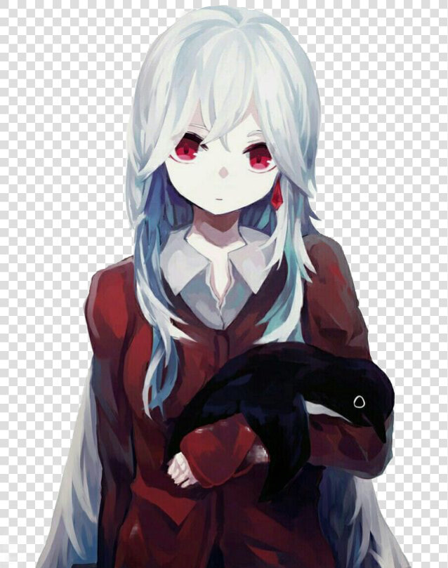  anime  animegirl  cute  whitehair  penguin  freetoedit   Cute Anime Girl White Hair  HD Png DownloadTransparent PNG