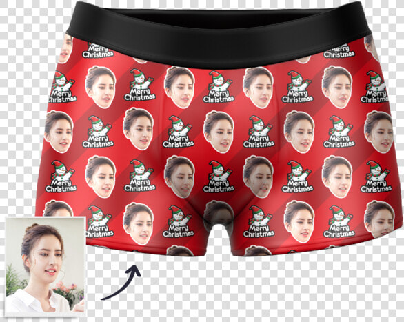 Custom Snowman Face Boxer Shorts   Underpants  HD Png DownloadTransparent PNG