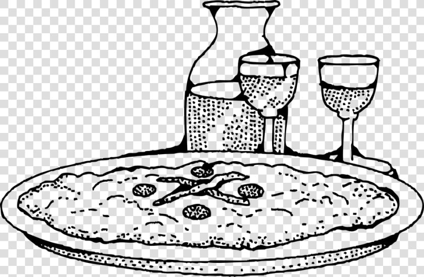 Pizza Clipart Schwarz Weiß   Pizza And Wine Clipart  HD Png DownloadTransparent PNG