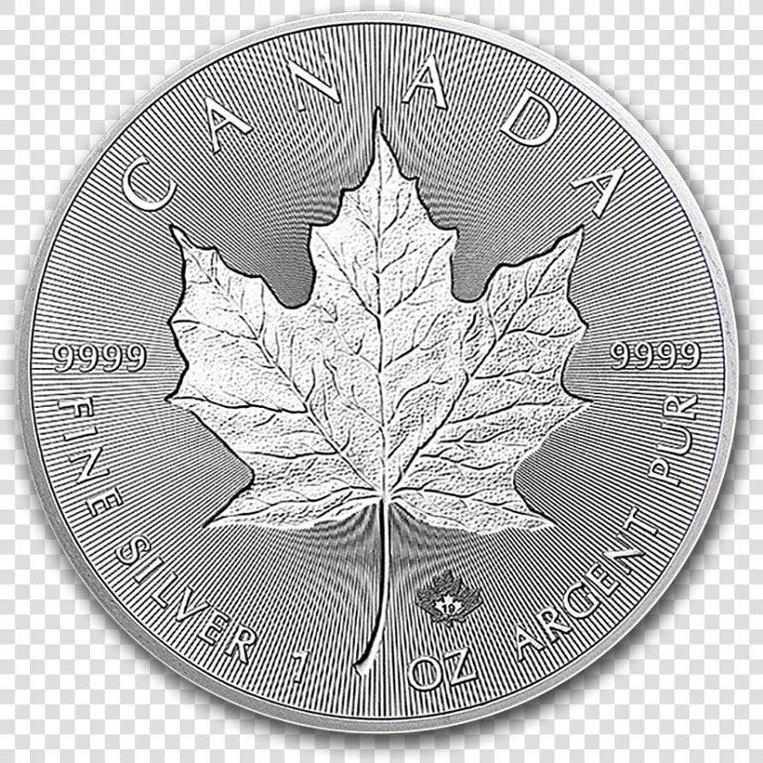 Canadian Silver Incuse Maple   Maple Leaf Incuse 2019  HD Png DownloadTransparent PNG