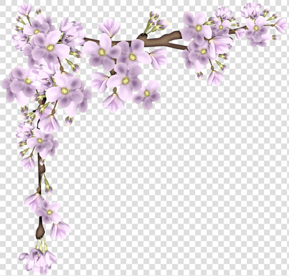  purple  purpleflower  purpleflowers  lavender  corner   Flower Border Clipart Purple  HD Png DownloadTransparent PNG