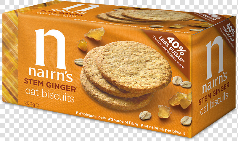 Stem Ginger Oat Biscuit   Nairn Oatcakes Stem Ginger  HD Png DownloadTransparent PNG