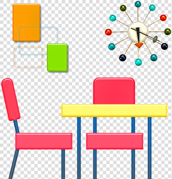 Kitchen Table  Retro Kitchen  Bowls  Clock  Retro Art   Dots Optical Illusion Gif  HD Png DownloadTransparent PNG