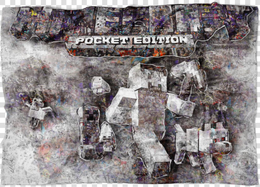 Minecraft Fleece Blanket Street Art Grey Blanket   Visual Arts  HD Png DownloadTransparent PNG