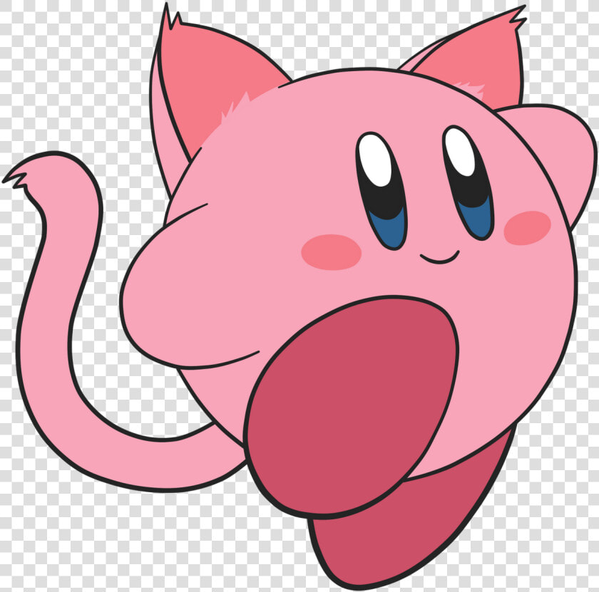 Blue Eyes  Cat  And Cat Ears Image   Kirby With Cat Ears  HD Png DownloadTransparent PNG