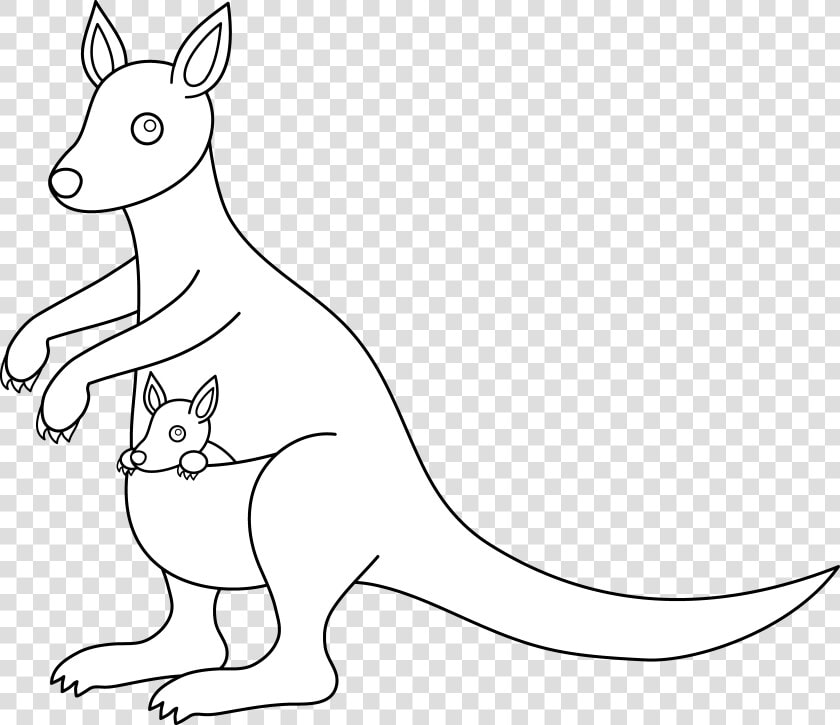 28 Collection Of Kangaroo Clipart Black And White Png   Kangaroo Image Line Art  Transparent PngTransparent PNG