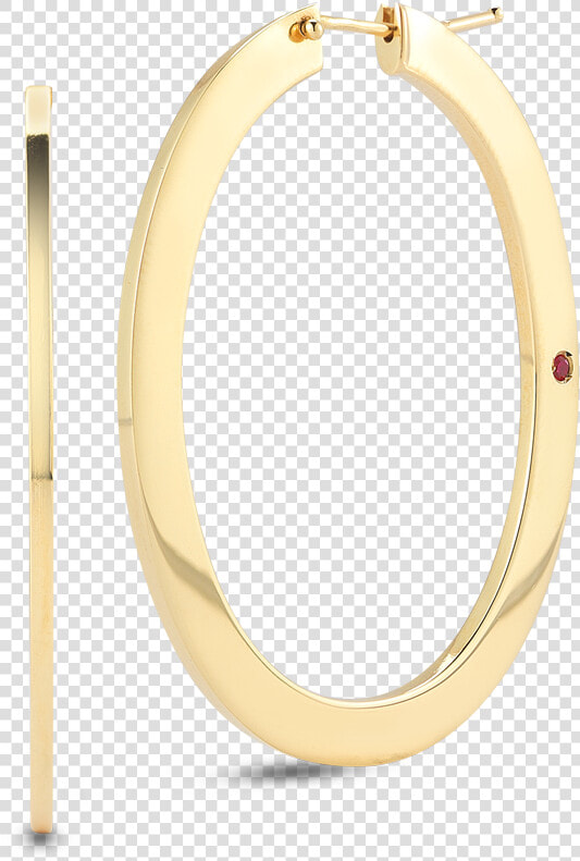 Roberto Coin 18k Hoop Earrings Flat  HD Png DownloadTransparent PNG