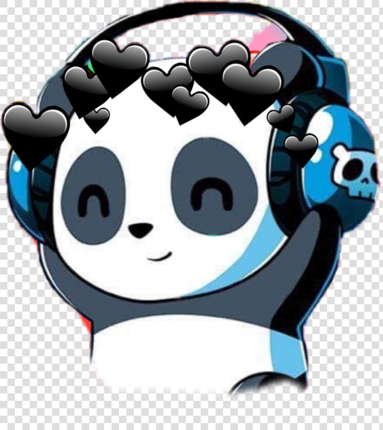  panda  kawaii   Cute Panda With Headphones  HD Png DownloadTransparent PNG