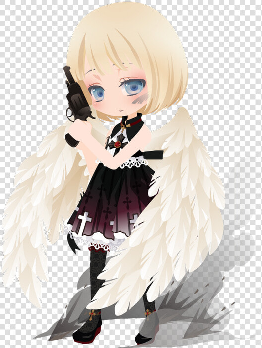 Anime cartoon hime Cut illustration long Hair costume   Anime Angel Manga Wings  HD Png DownloadTransparent PNG