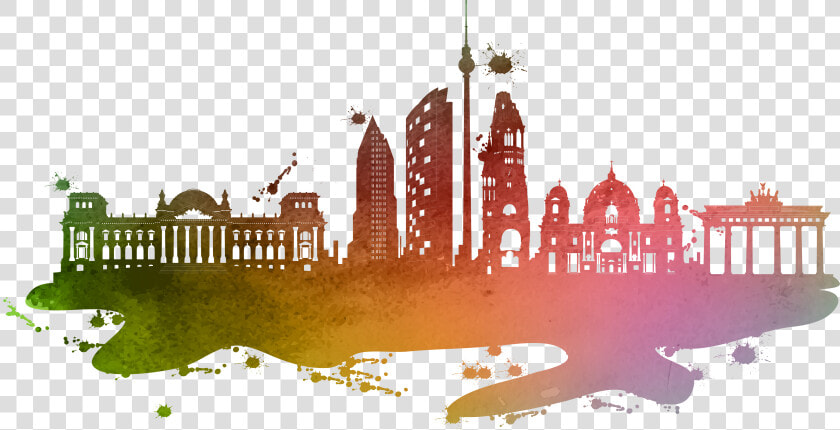 Clip Art Berlin Skyline Colorful City   Free Berlin Skyline Vector  HD Png DownloadTransparent PNG