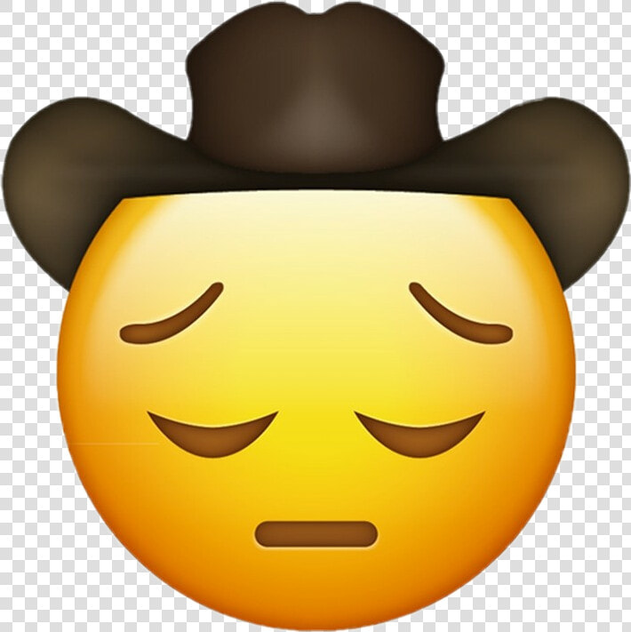  sad  cowboy  sadcowboy  yeehaw  oldtownroad  depressed   Sad Emoji With Cowboy Hat  HD Png DownloadTransparent PNG