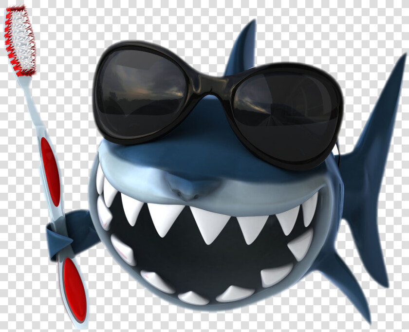 Transparent Toothbrush Clipart   Shark Cartoon Brush Teeth  HD Png DownloadTransparent PNG