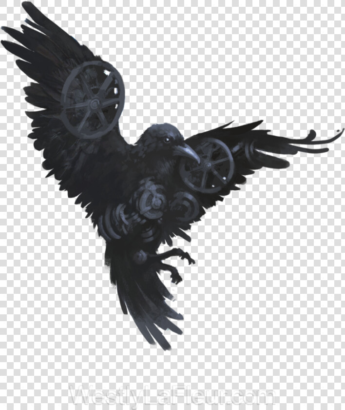 Raven Art Png   Drawing Art Raven  Transparent PngTransparent PNG