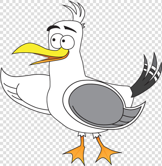 Seagull Cartoon Drawing Transparent  HD Png DownloadTransparent PNG