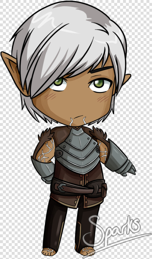 “tiny Transparent Broody Elf Fenris For Your Blog Available   Dragon Age Fenris Chibi  HD Png DownloadTransparent PNG