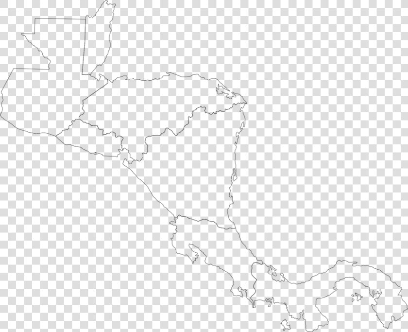 Central  America  Map  Cartography  Caribbean  Panama   America Central Blanco Y Negro  HD Png DownloadTransparent PNG