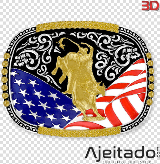 Fivela Country Touro Bandeira Usa   Fivela De Ouro Country Png  Transparent PngTransparent PNG