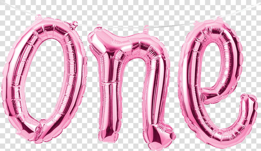 Balloon Banner Pink One   One Pink Balloon  HD Png DownloadTransparent PNG