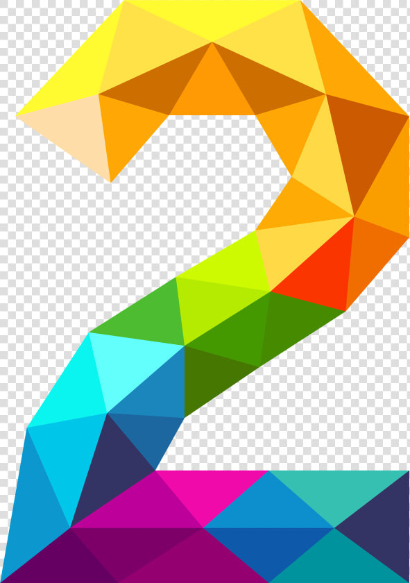 Colourful Triangles Number Two Png Clipart Image Abcdarios   Transparent Colourful Numbers  Png DownloadTransparent PNG